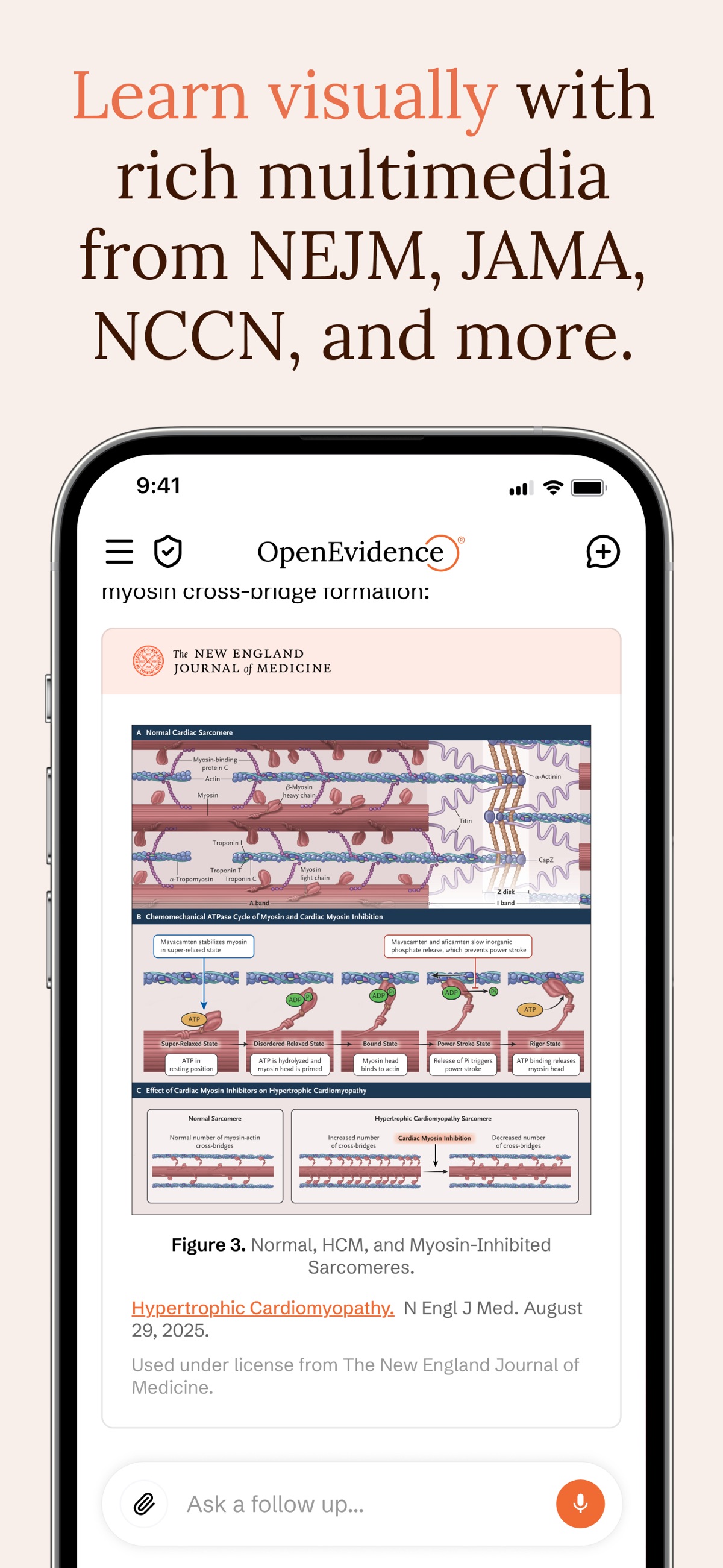 Screenshot of OpenEvidence - showing app interface and features