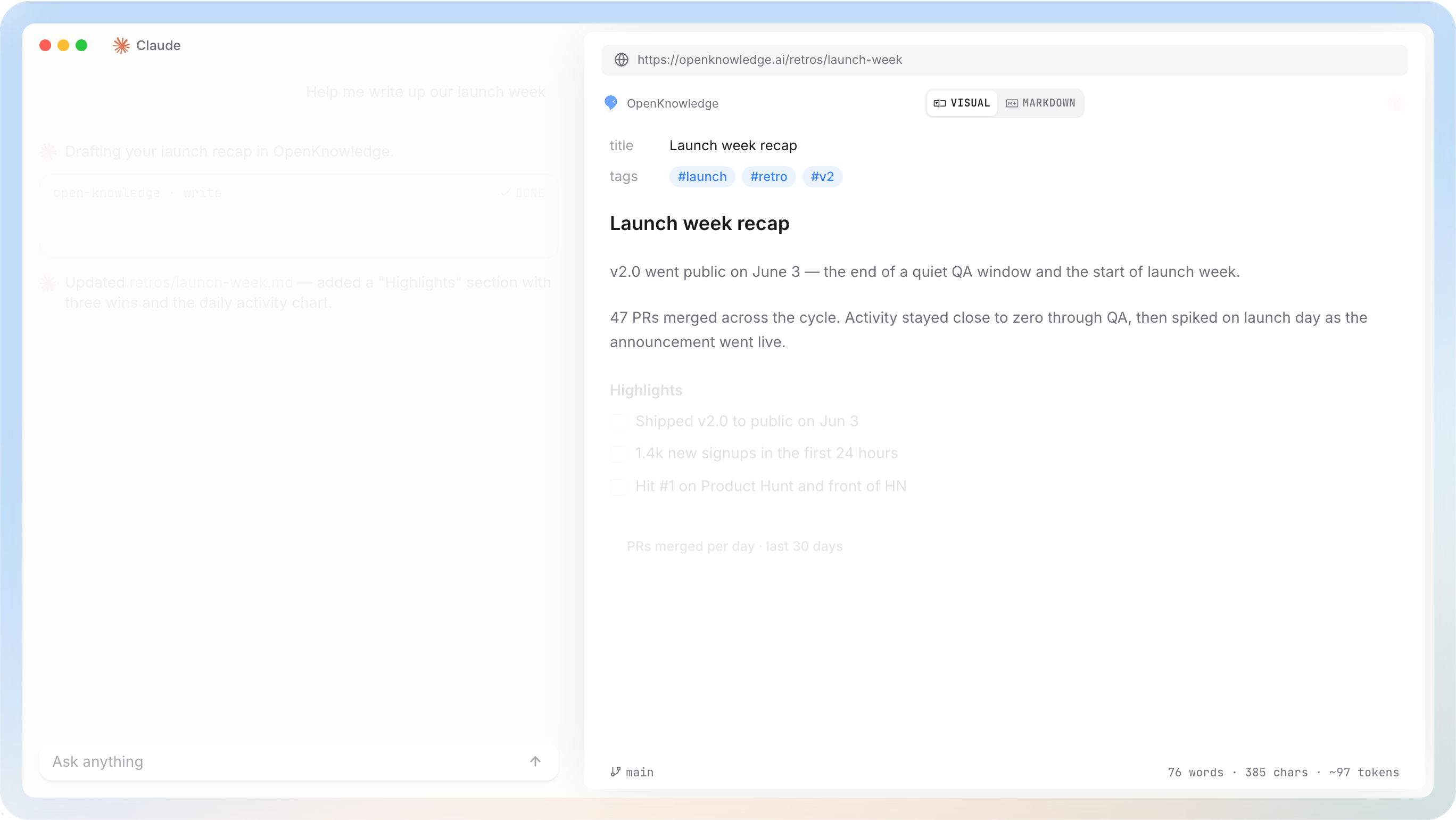 Screenshot of OpenKnowledge - showing app interface and features
