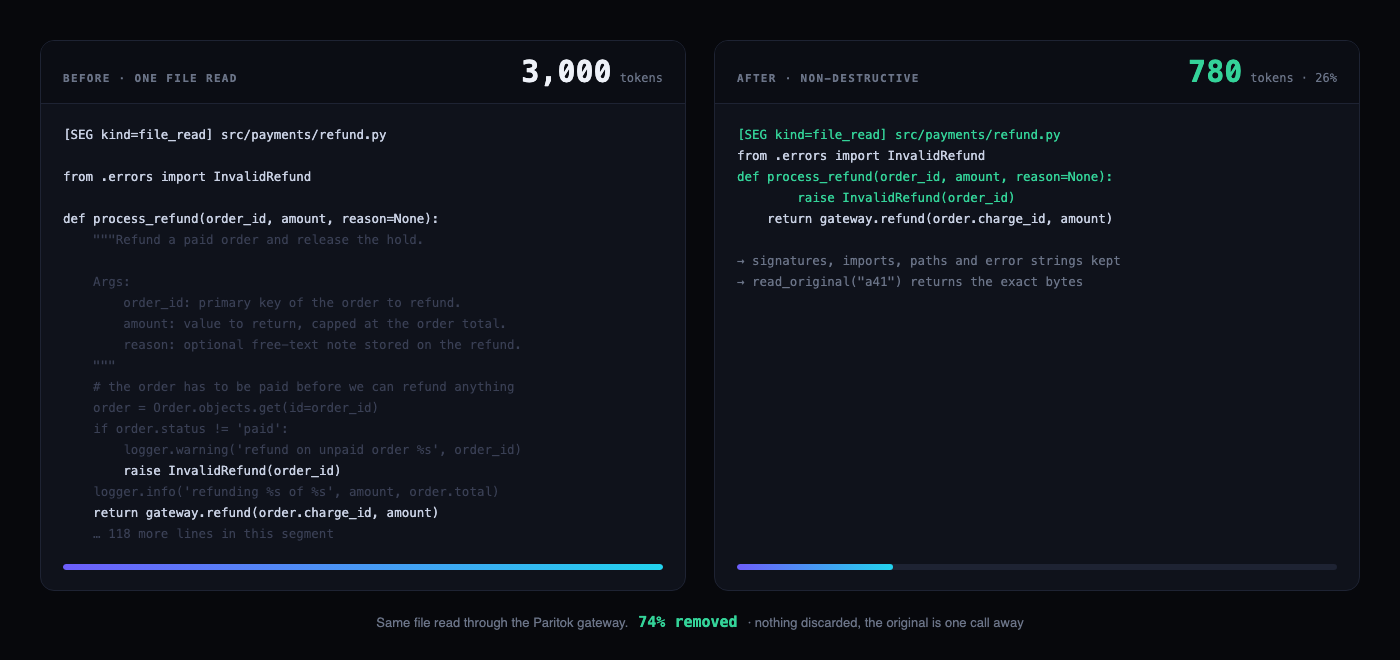Screenshot of Paritok - showing app interface and features