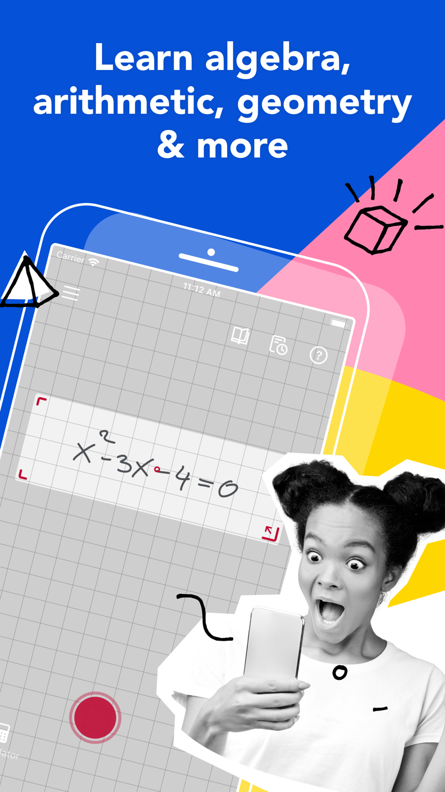 Screenshot of Photomath - showing app interface and features
