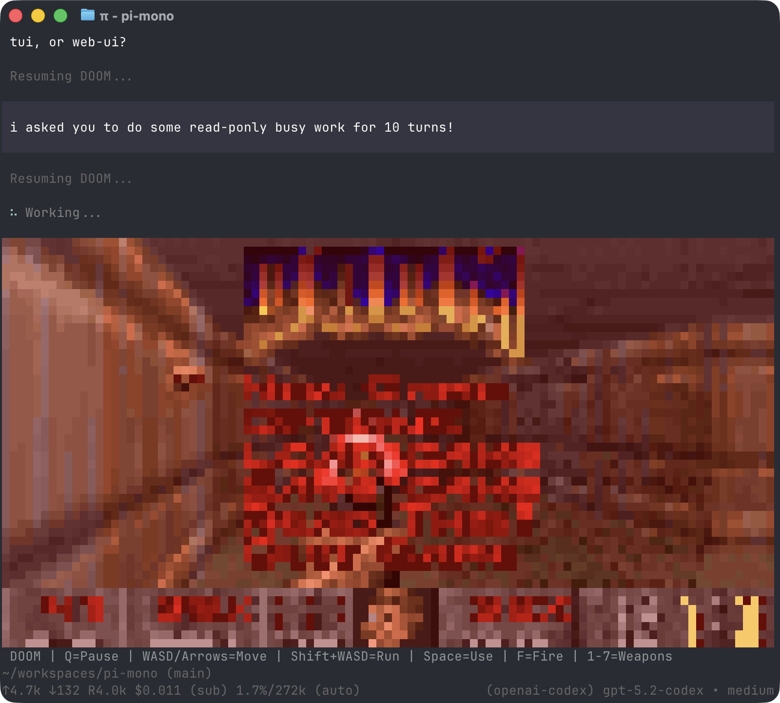 Screenshot of Pi - showing app interface and features