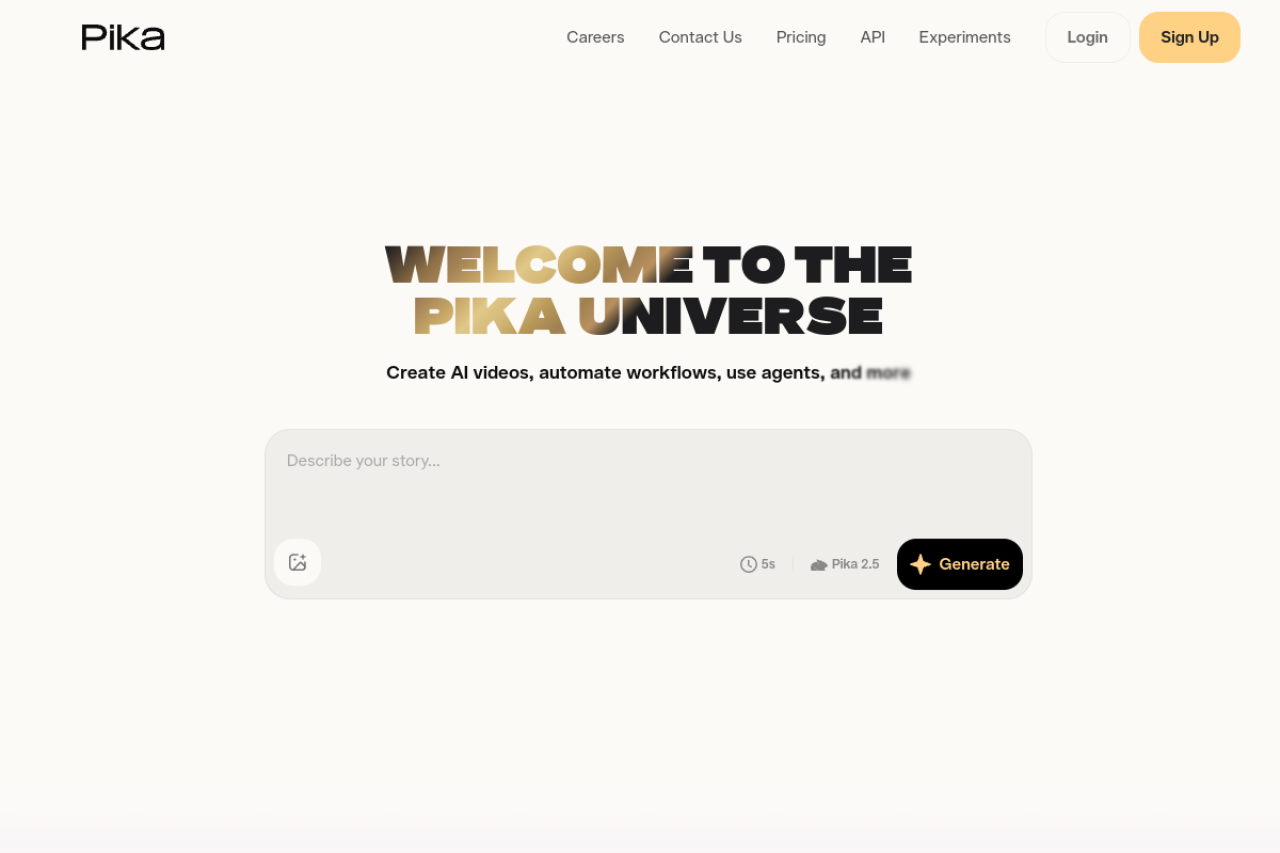 Screenshot of Pika - showing app interface and features