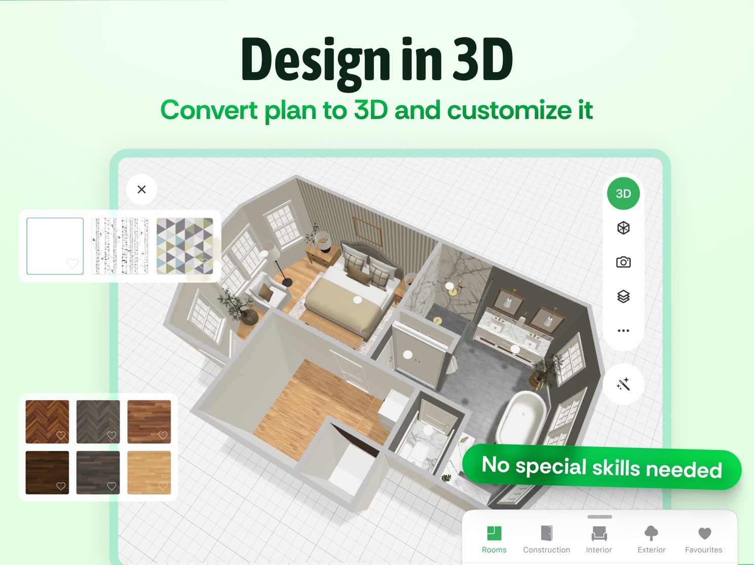 Screenshot of Planner 5D - showing app interface and features