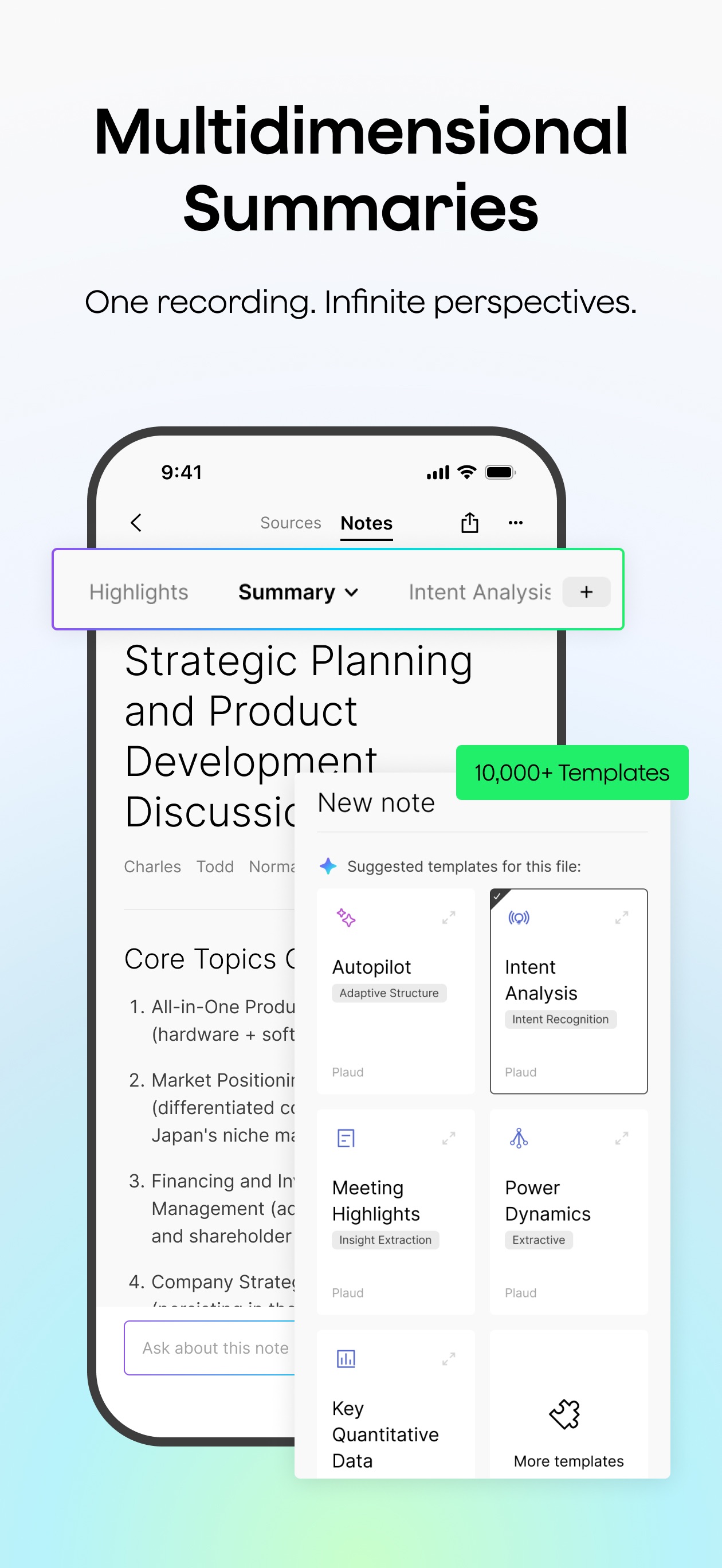 Screenshot of Plaud - showing app interface and features