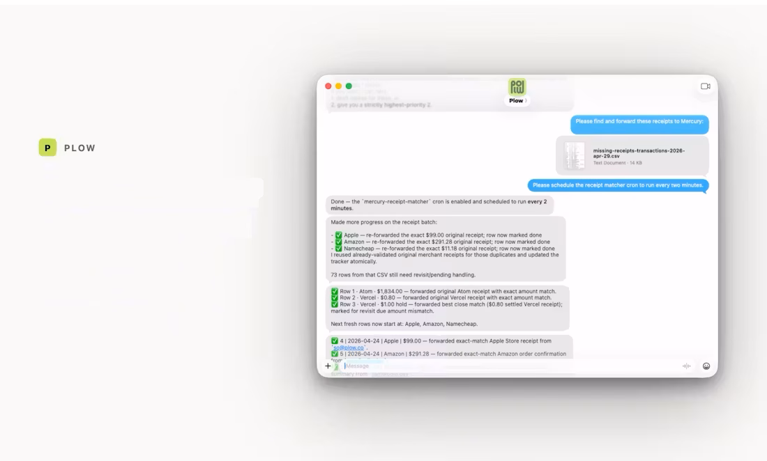 Screenshot of Plow Latch - showing app interface and features