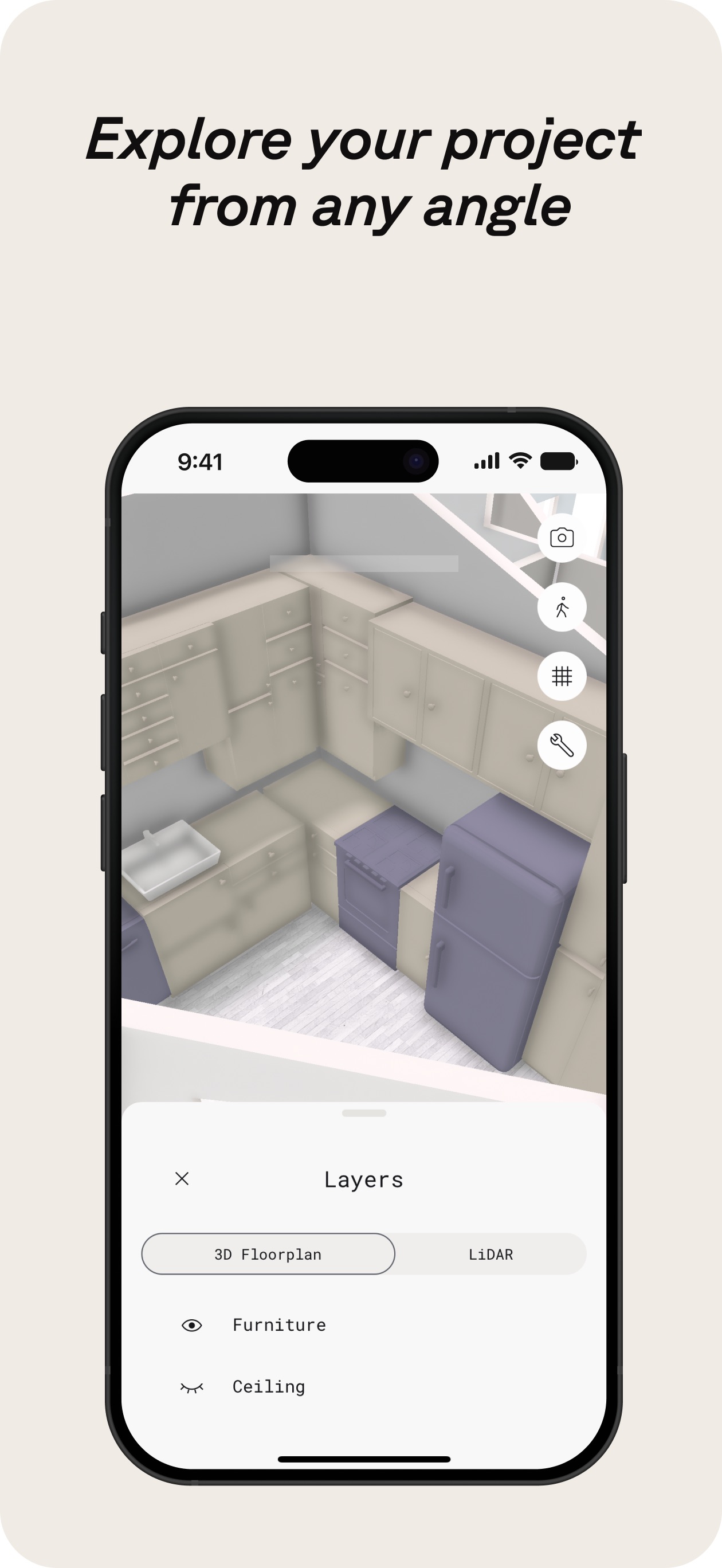 Screenshot of Polycam - showing app interface and features