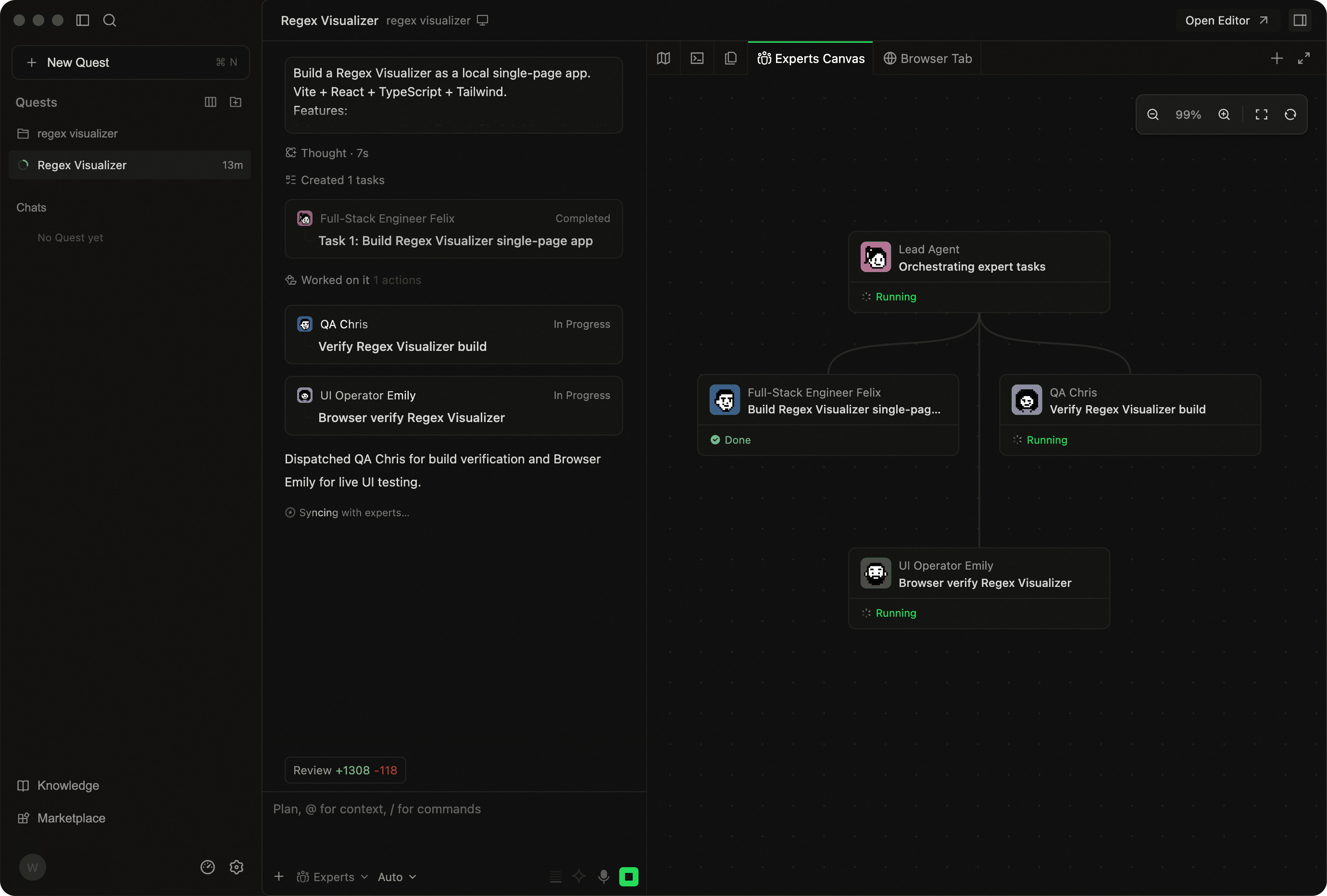 Screenshot of Qoder - showing app interface and features