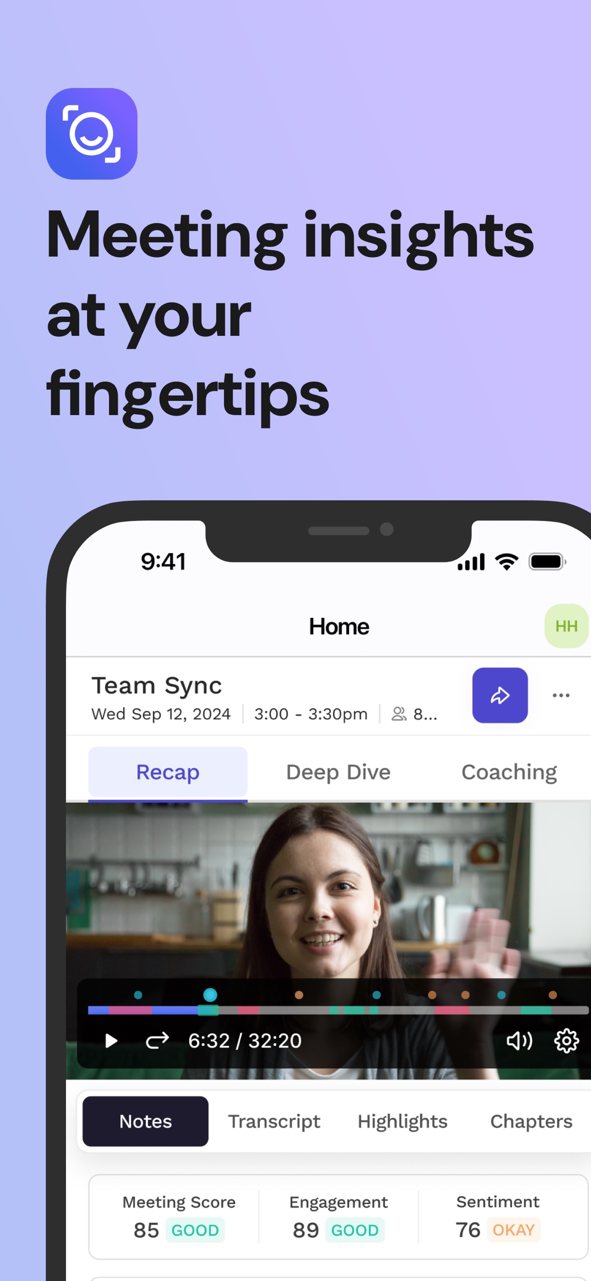 Screenshot of Read AI - showing app interface and features