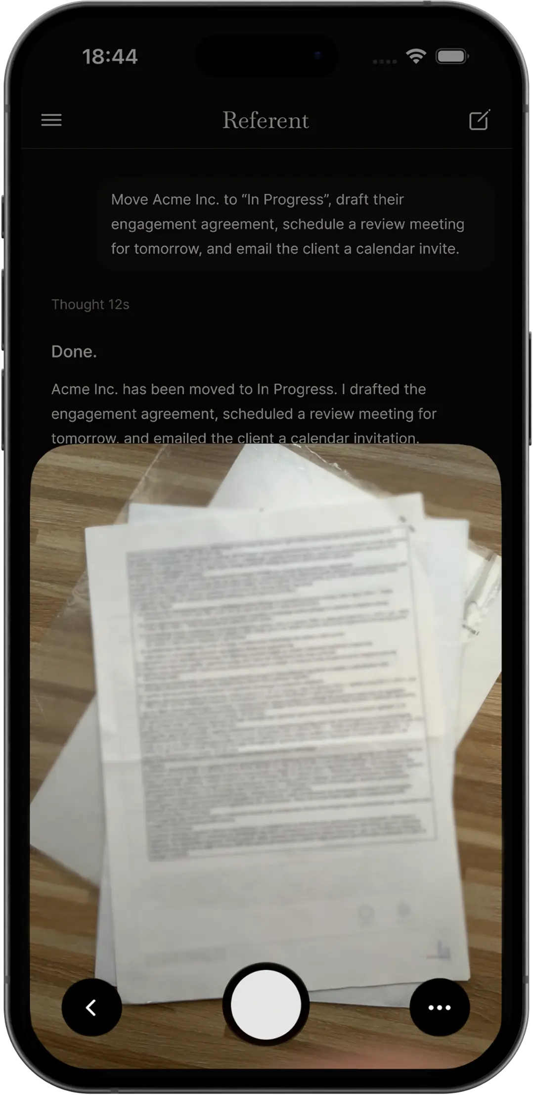 Screenshot of Referent - showing app interface and features