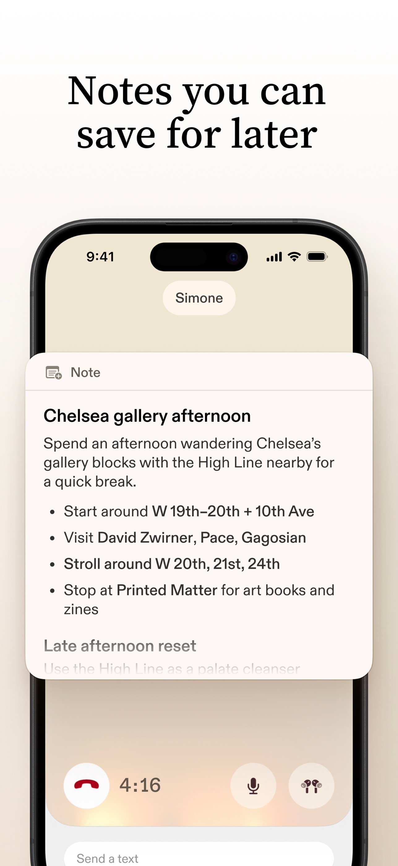 Screenshot of Sesame - showing app interface and features