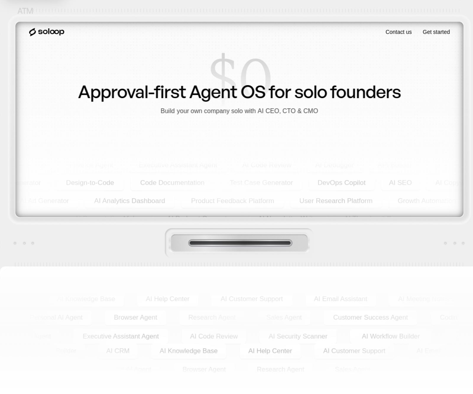 Screenshot of Soloop - showing app interface and features