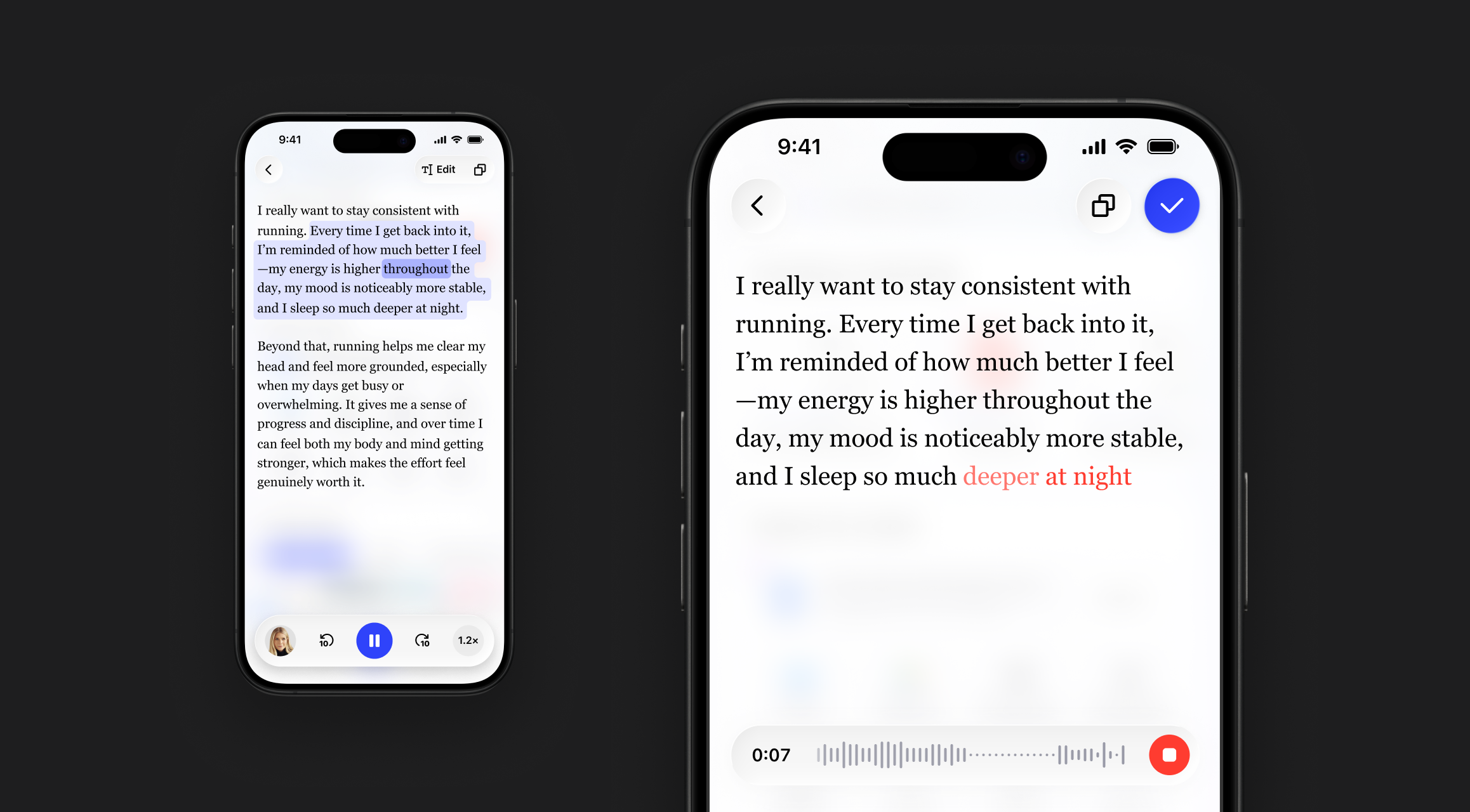 Screenshot of Speechify - showing app interface and features
