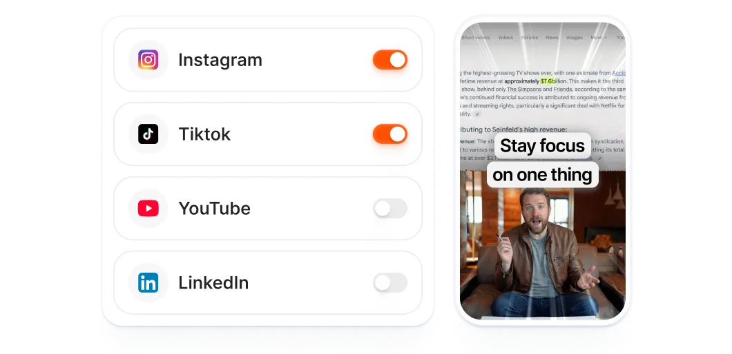Screenshot of Submagic - showing app interface and features