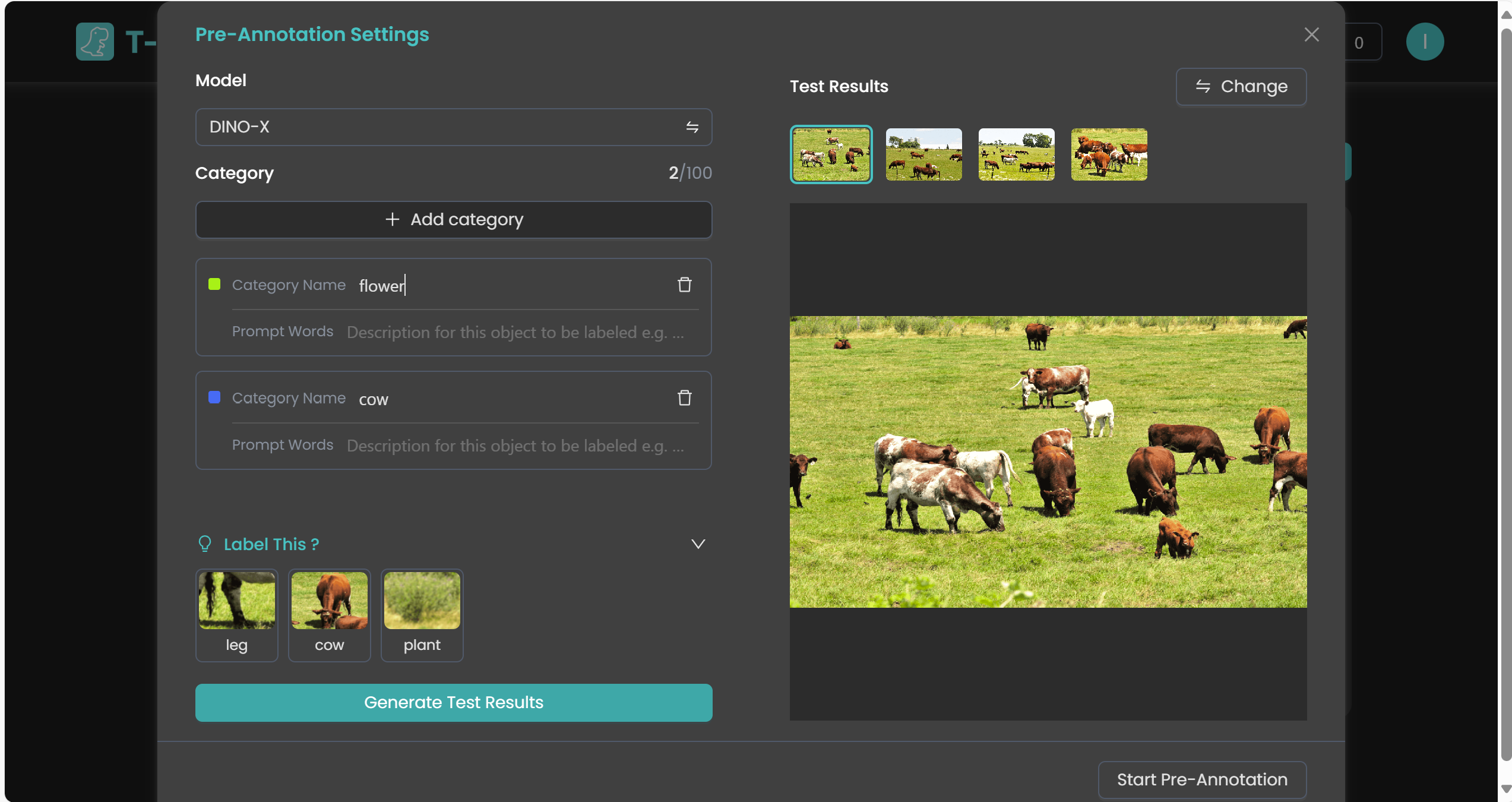 Screenshot of T-Rex Label - showing app interface and features