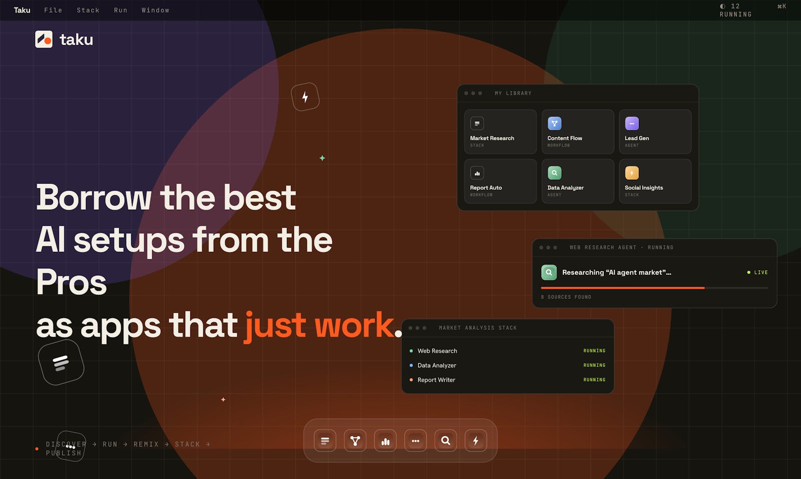 Screenshot of Taku - showing app interface and features