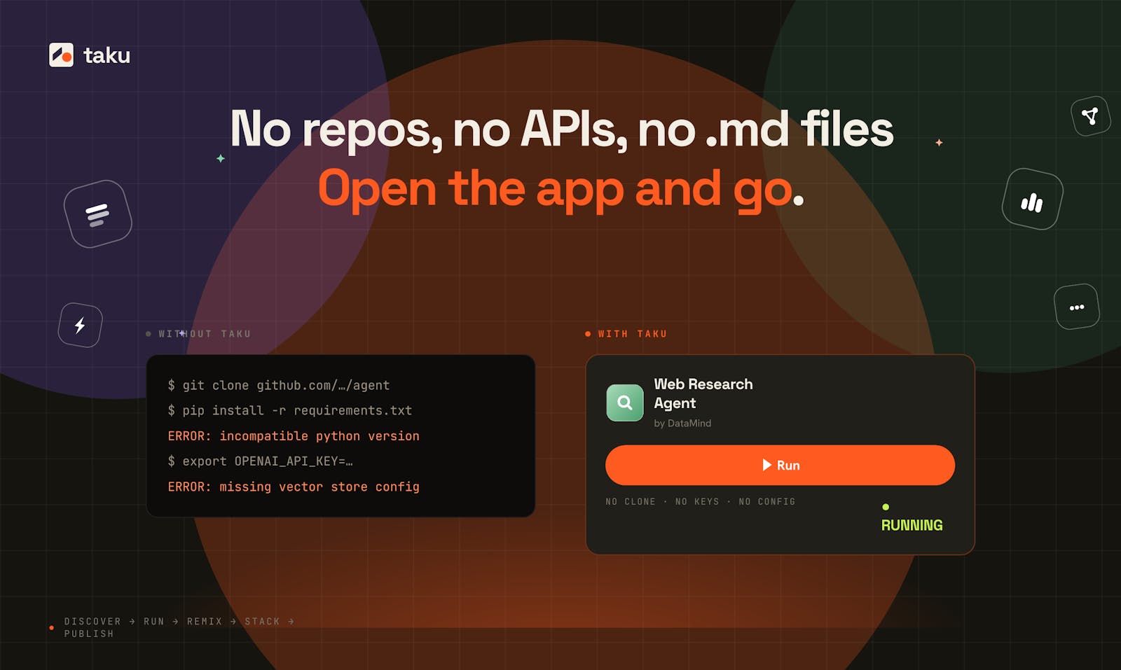 Screenshot of Taku - showing app interface and features