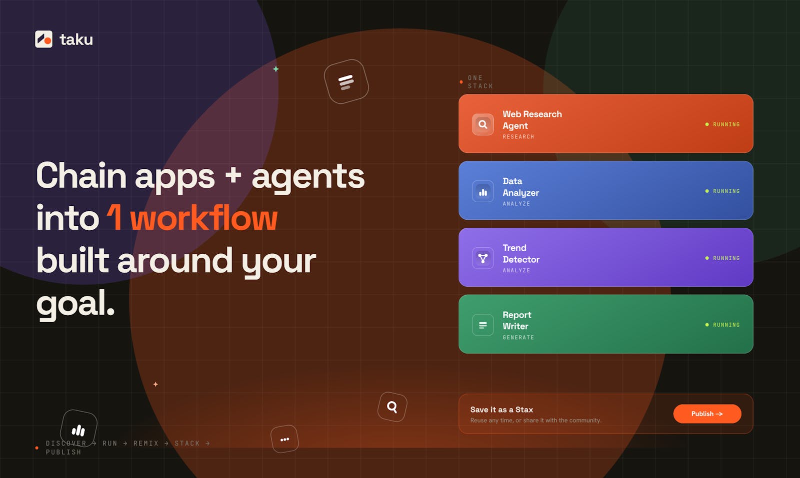Screenshot of Taku - showing app interface and features