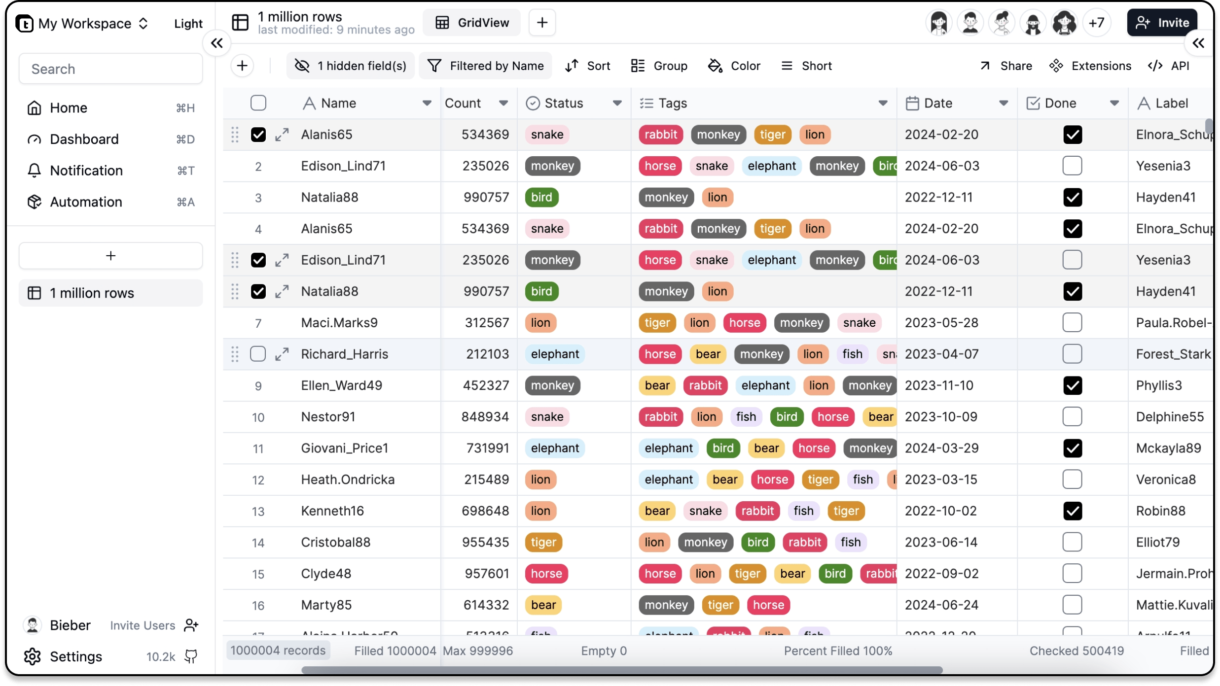 Screenshot of Teable - showing app interface and features
