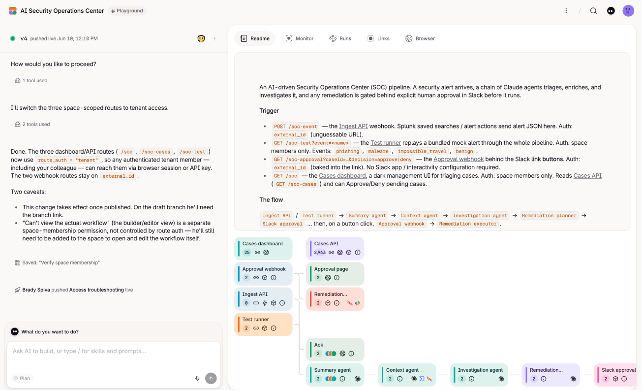 Screenshot of Tines - showing app interface and features