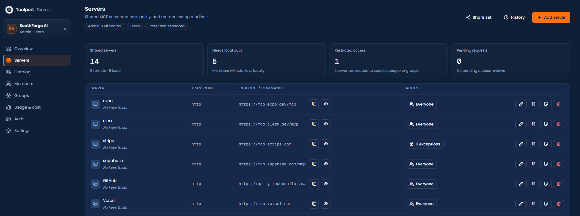 Screenshot of Toolport - showing app interface and features