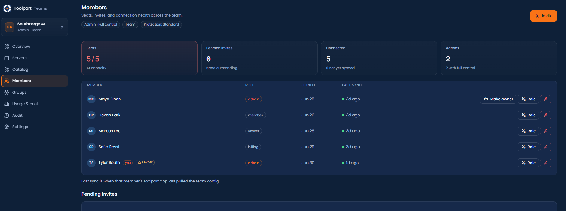 Screenshot of Toolport - showing app interface and features