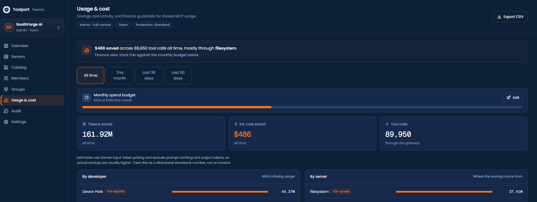 Screenshot of Toolport - showing app interface and features
