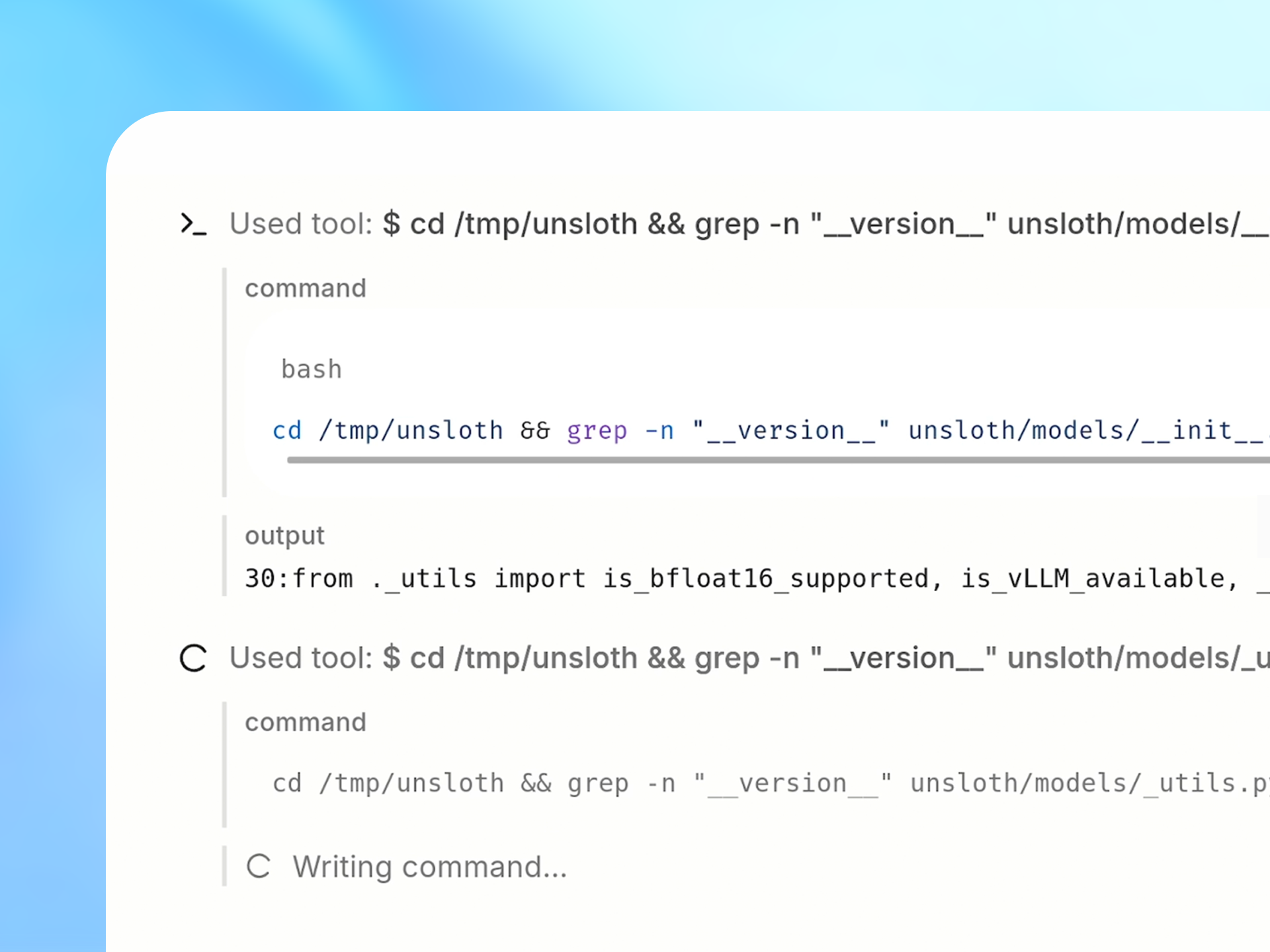 Screenshot of Unsloth - showing app interface and features