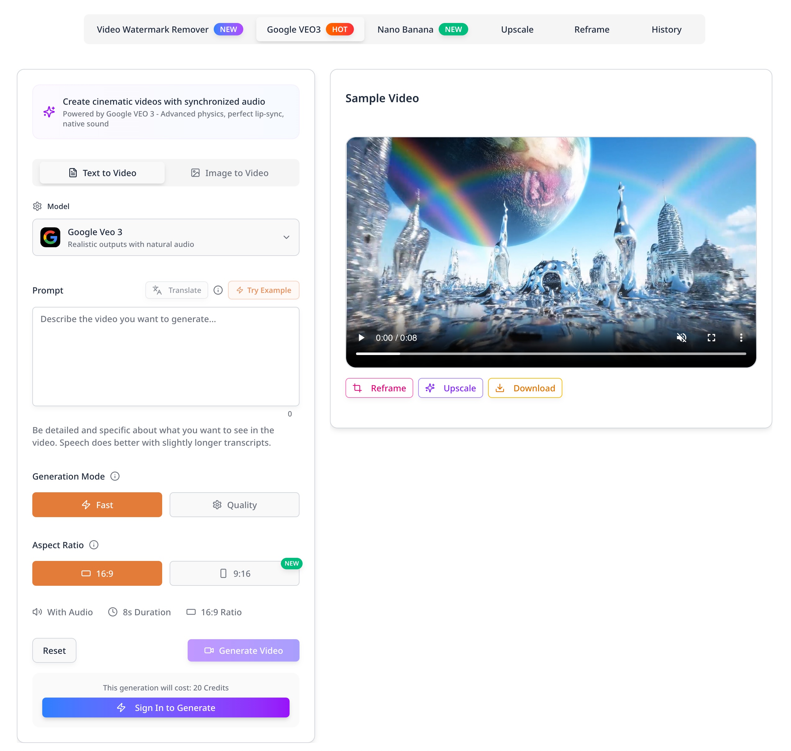 Screenshot of Video Watermark Remover - showing app interface and features