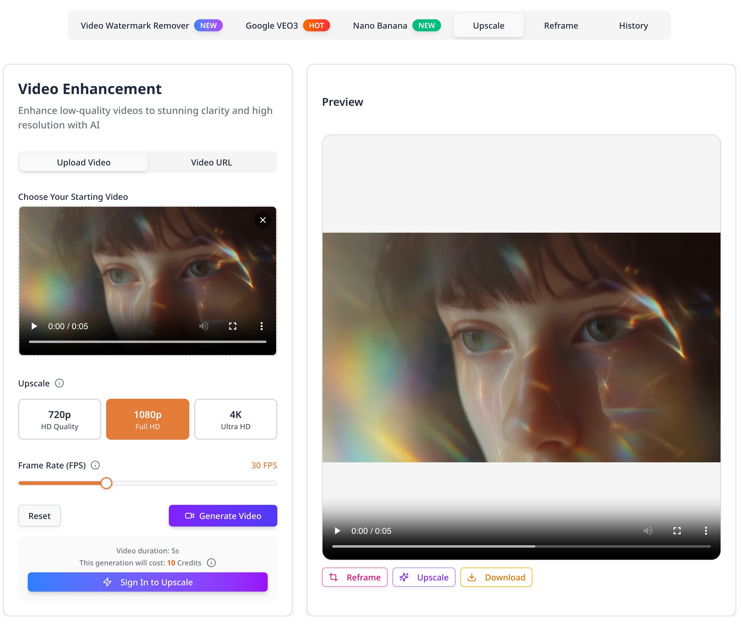 Screenshot of Video Watermark Remover - showing app interface and features