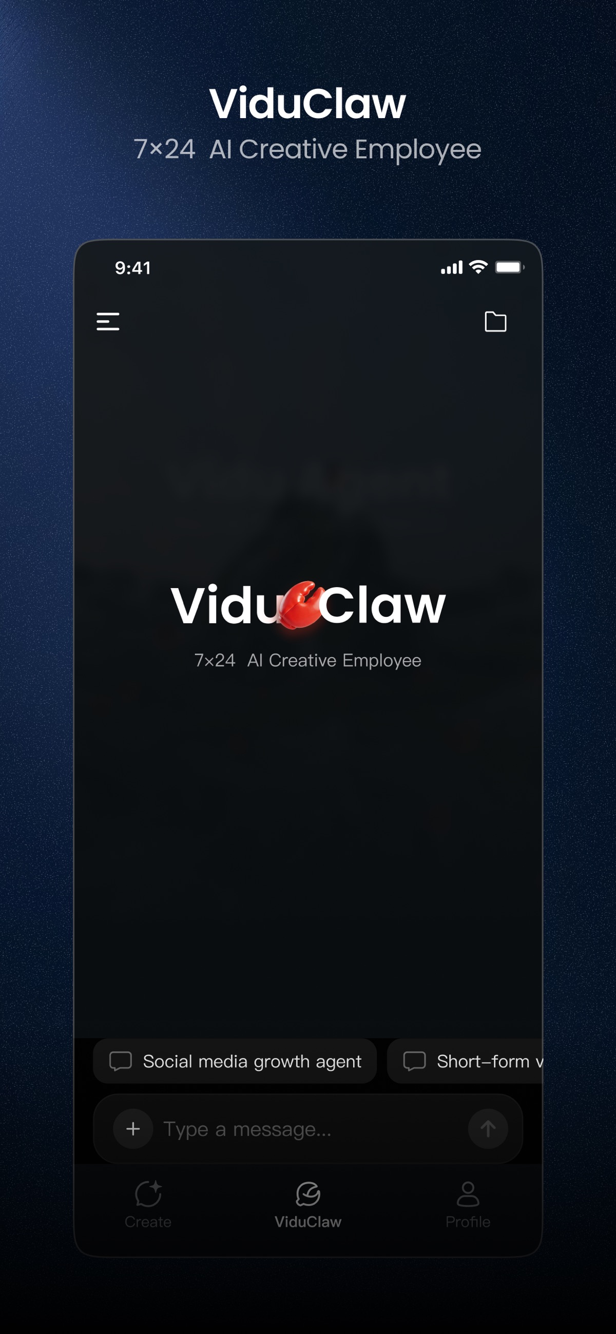 Screenshot of Vidu - showing app interface and features