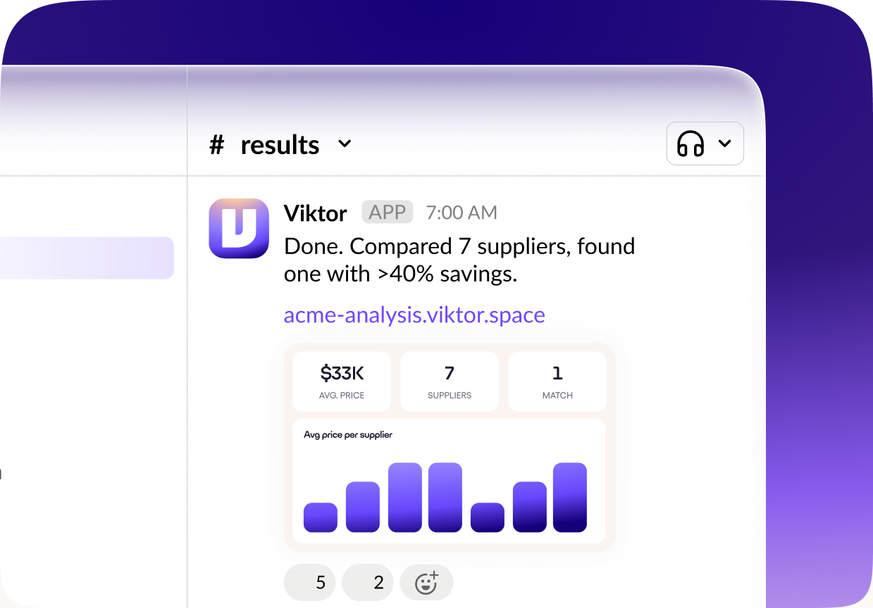 Screenshot of Viktor - showing app interface and features