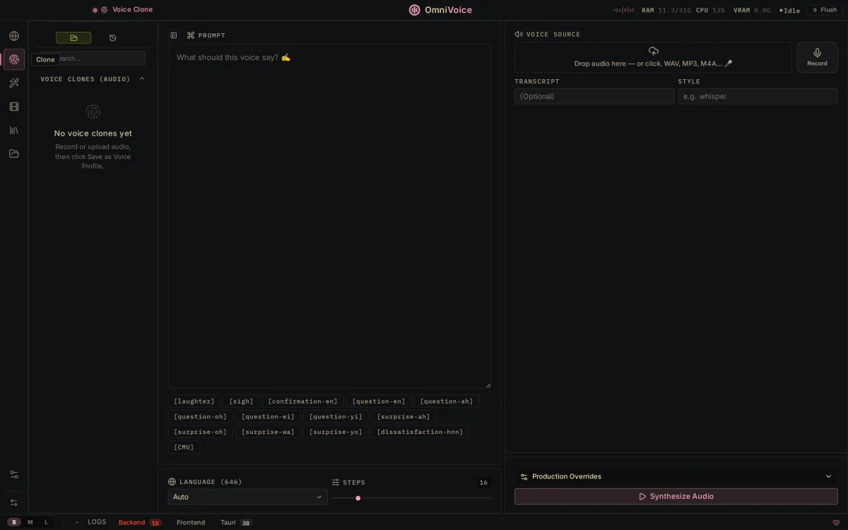 Screenshot of VoiceStudio - showing app interface and features
