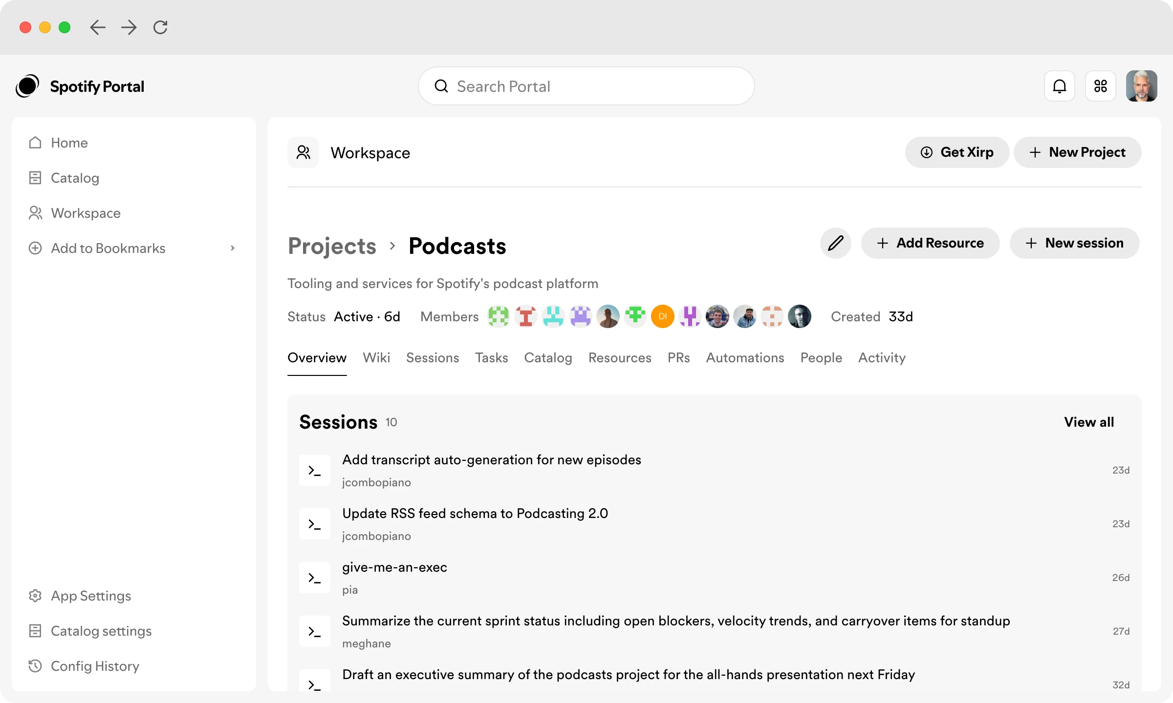 Screenshot of Xirp - showing app interface and features