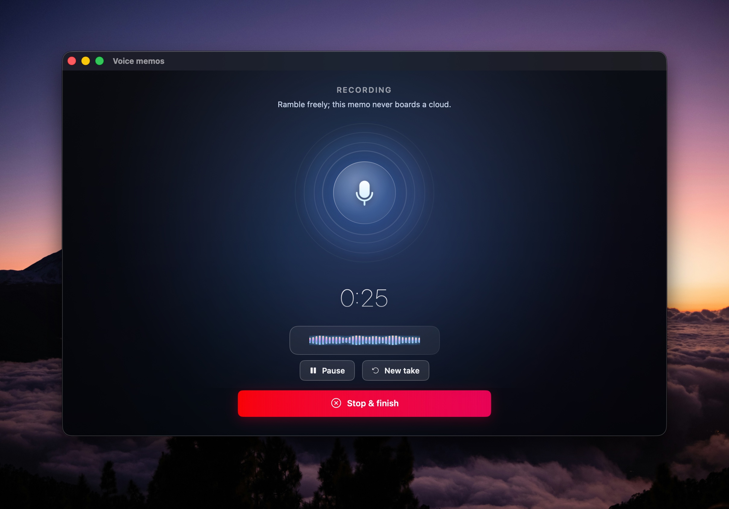 Screenshot of Zen Whisper - showing app interface and features