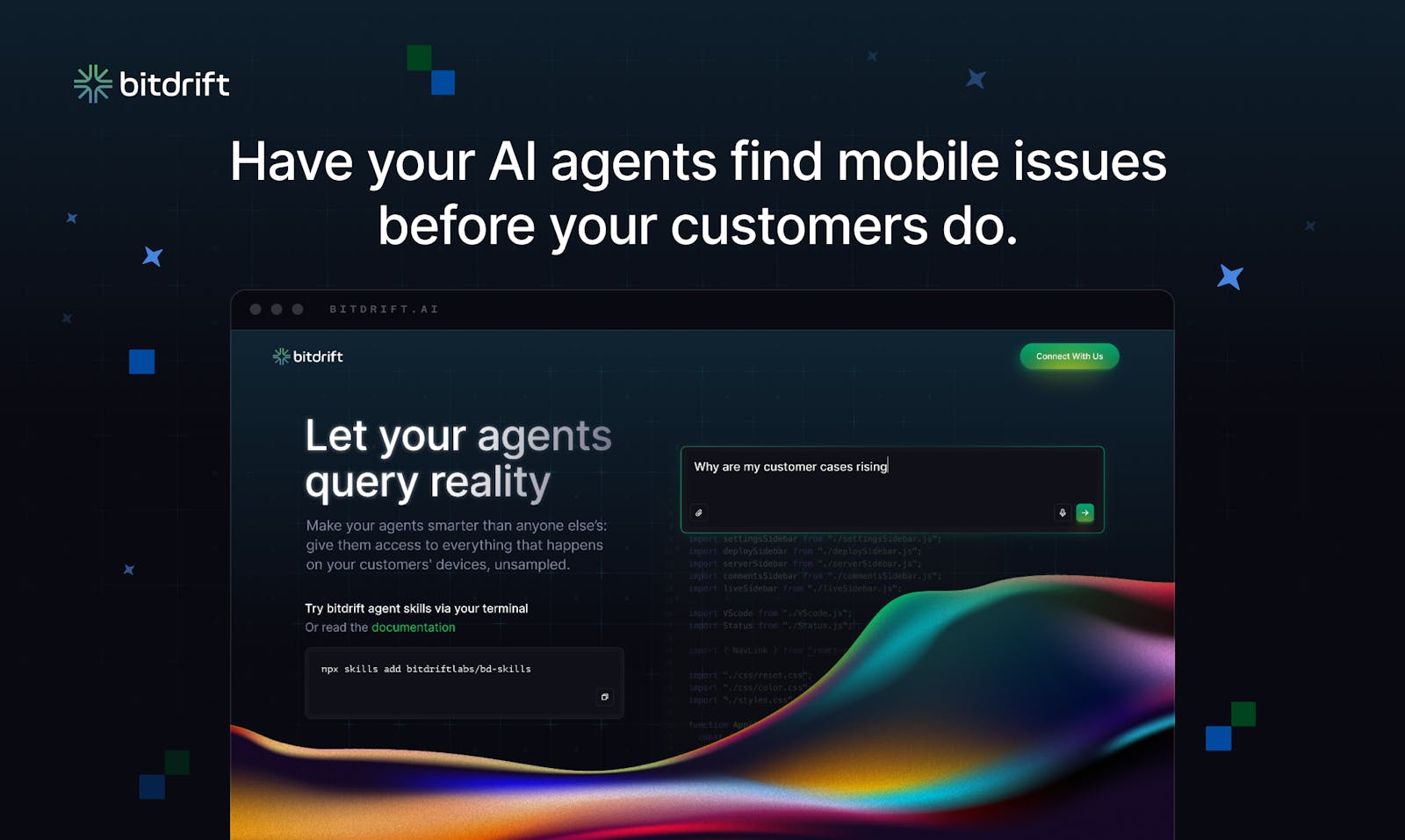 Screenshot of bitdrift - showing app interface and features
