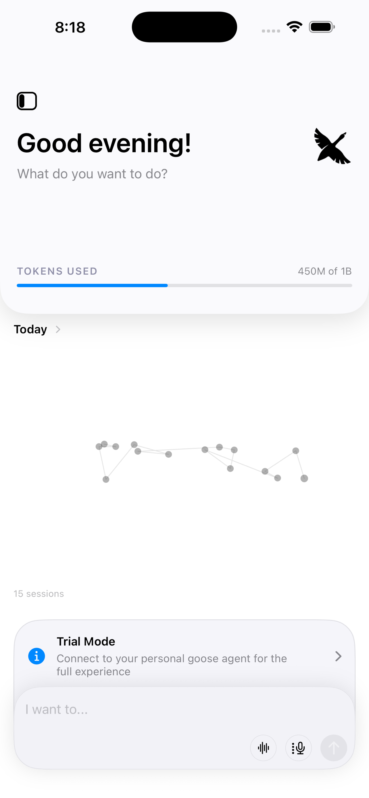 Screenshot of goose - showing app interface and features