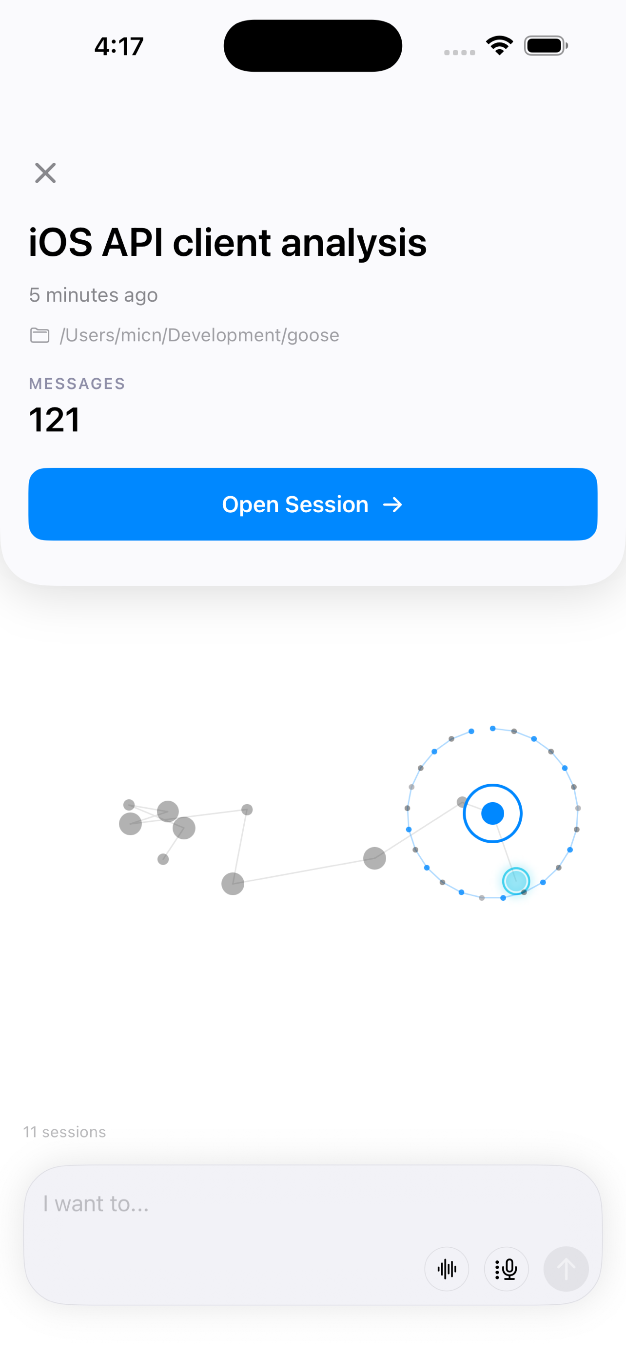 Screenshot of goose - showing app interface and features