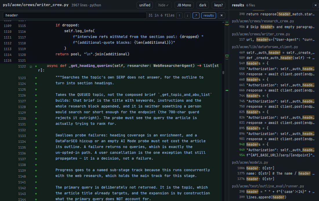Screenshot of seendiff - showing app interface and features