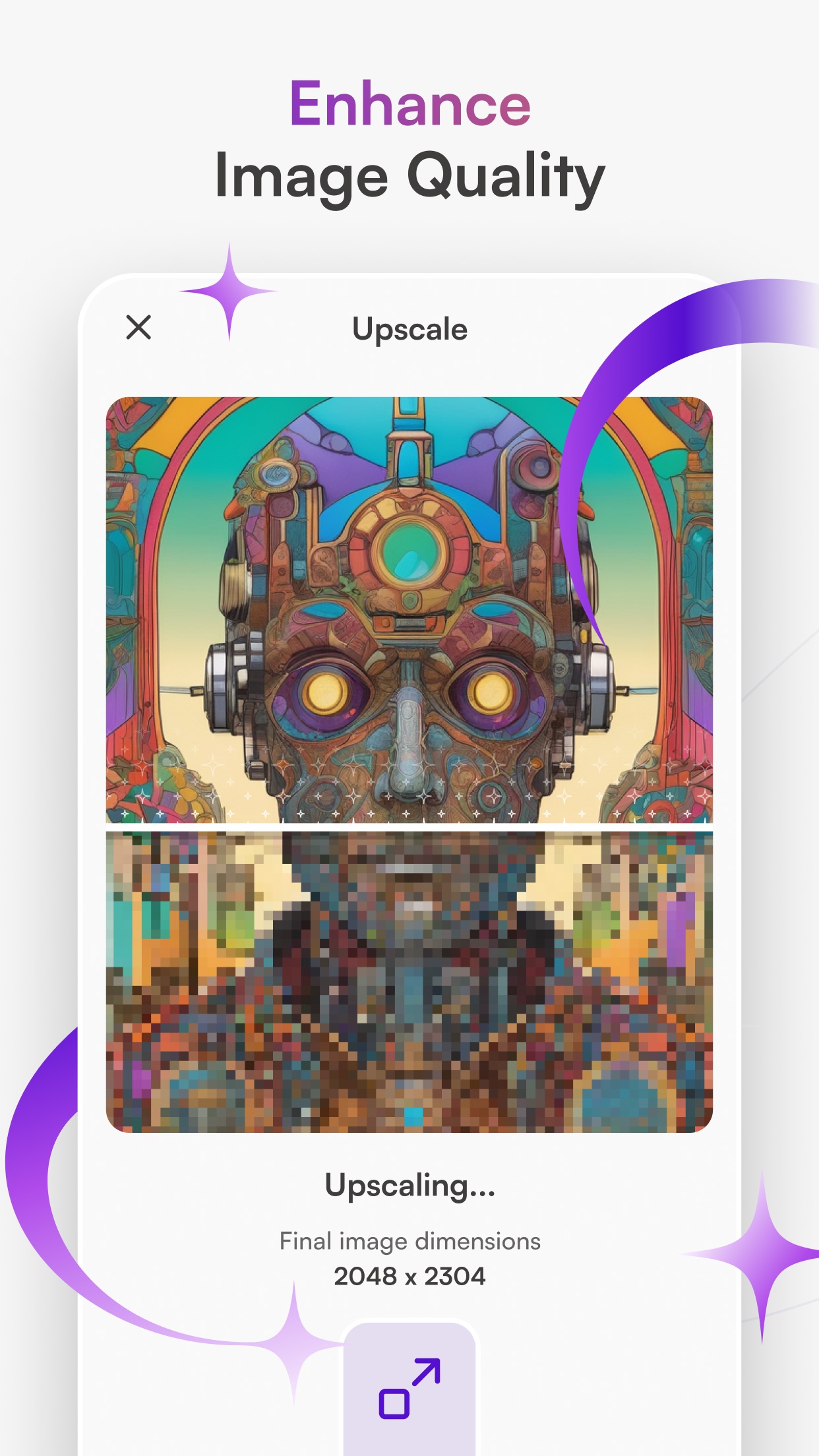 Screenshot of starryai - showing app interface and features