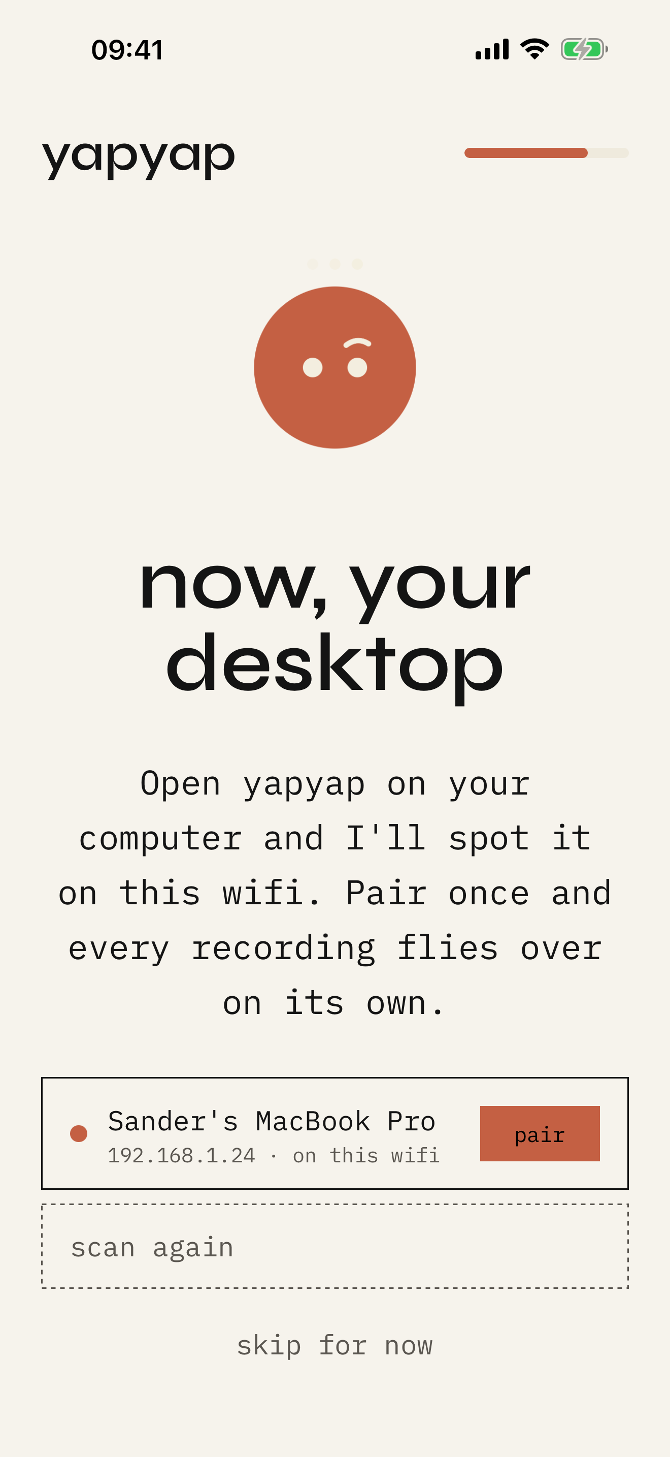 Screenshot of yapyap - showing app interface and features